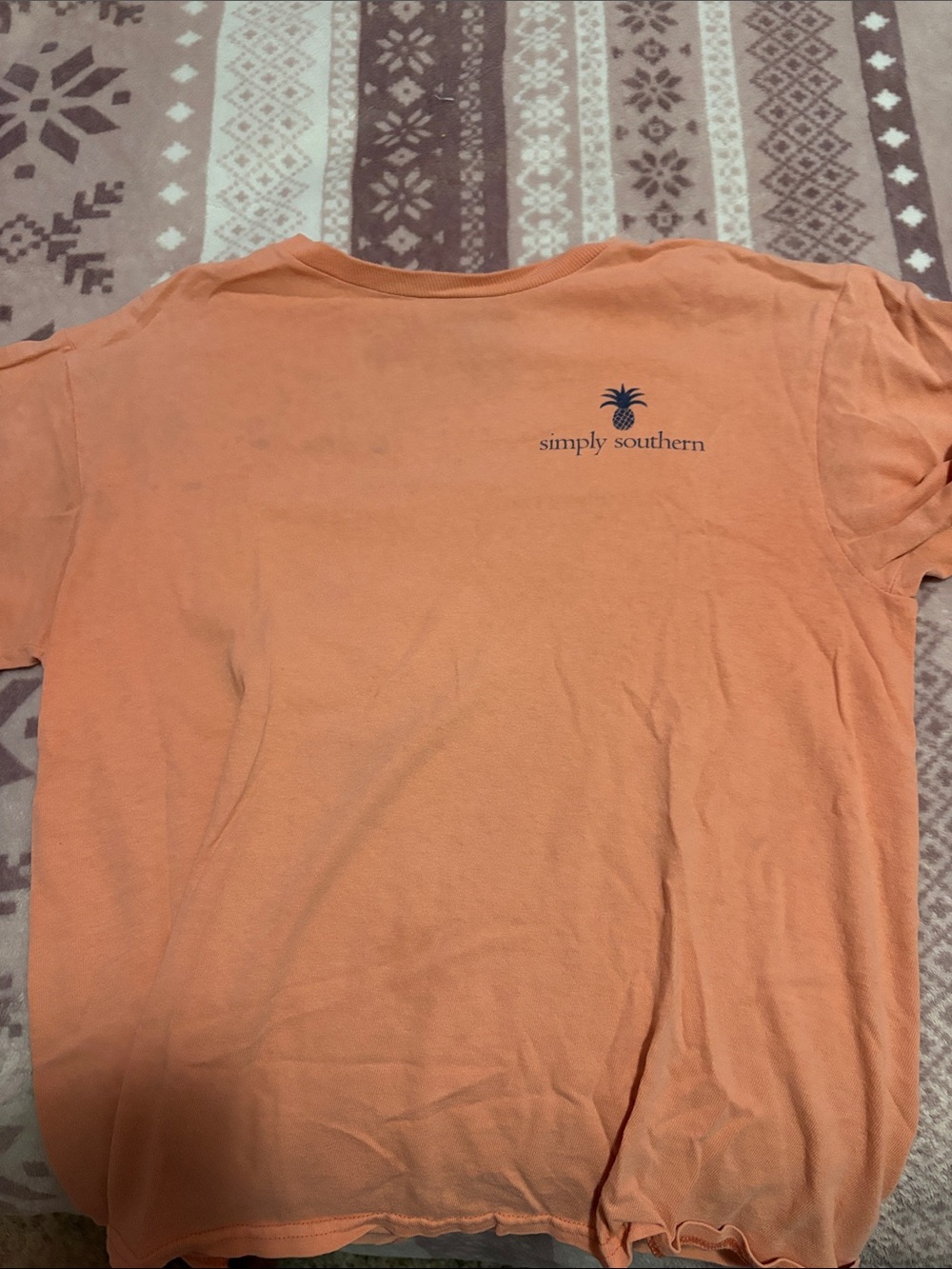 Simply Southern Orange Short Sleeve Tee with Pineapple Logo